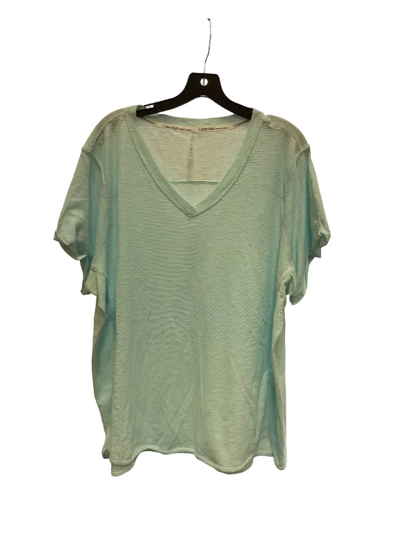 women's tops with asymmetrical designsTop Short Sleeve Basic By Calvin Klein Performance In Blue, Size: 3x