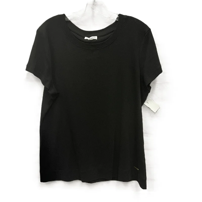 women's tops for those who want to elevate their everyday wear with chic and elegant piecesTop Short Sleeve By Calvin Klein In Black, Size: Xl