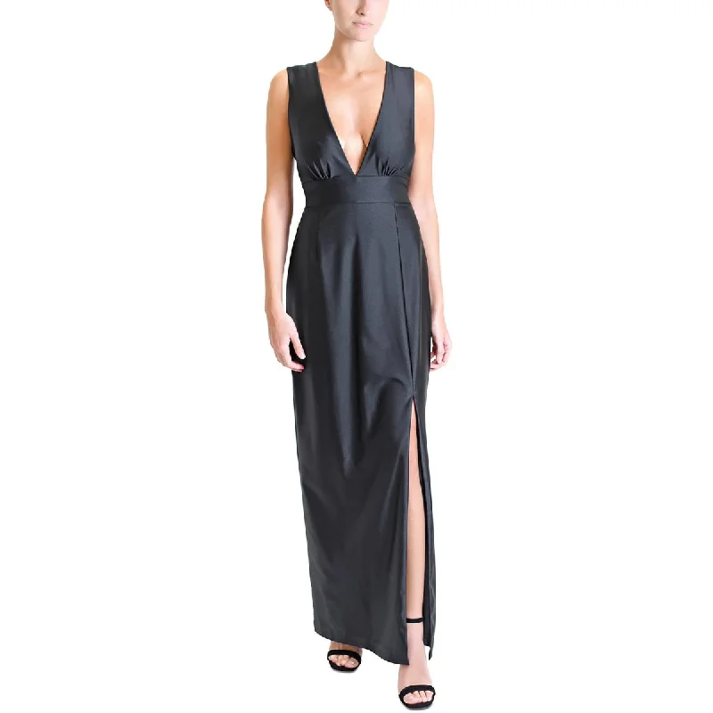 Tea-Length DressJulia Jordan Womens Satin Long Evening Dress