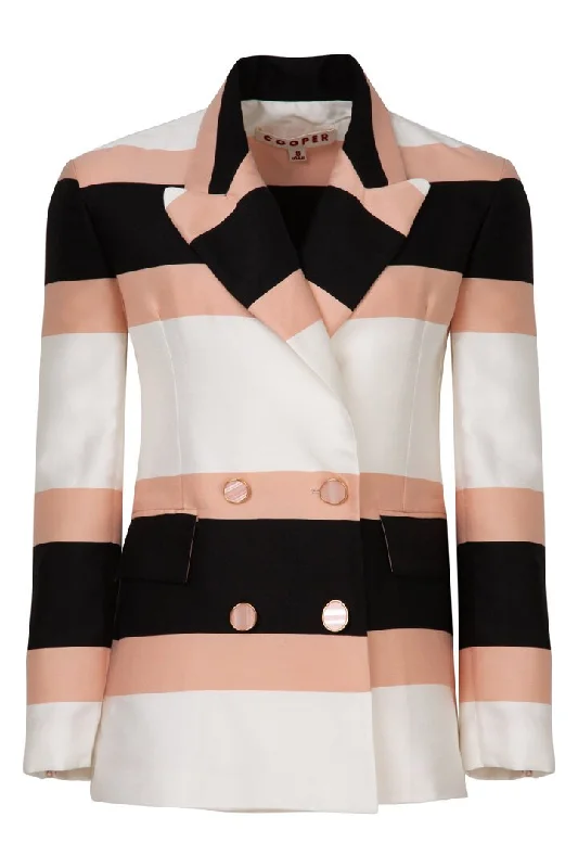 women's coats for winter weddingsCooper By Trelise Cooper Suiting Point Jacket - Black Pink Stripe