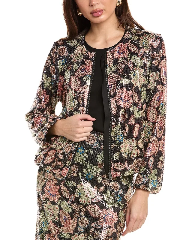 women's coats with belted waistsVince Camuto Sequin Bomber Jacket