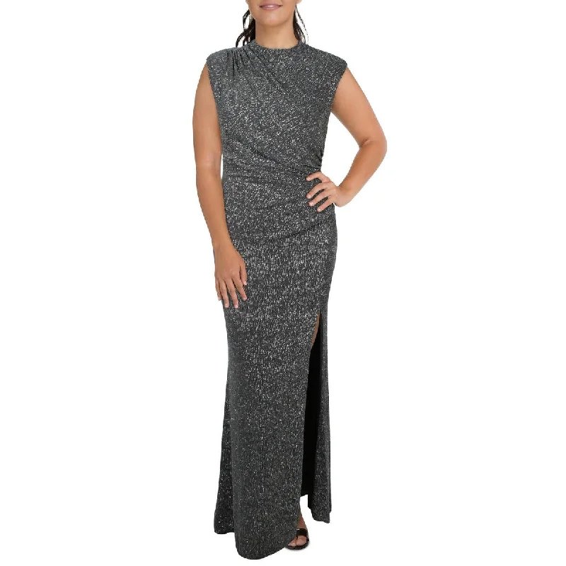 Sleeveless DressBetsy & Adam Womens Glitter Nylon Evening Dress