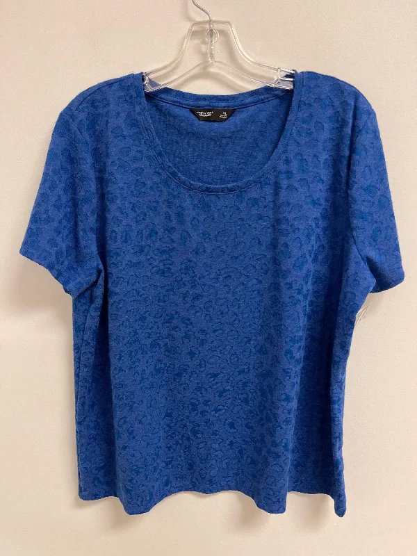 women's tops with flutter sleevesTop Short Sleeve By Simply Vera In Blue, Size: Xl