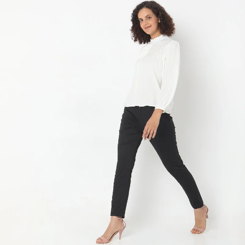 women's tops for those who want to add a touch of sophistication to their casual attireRegular Fit Solid Top