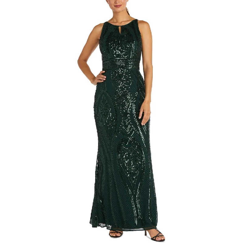 Satin DressR&M Richards Womens Mesh Embellished Evening Dress