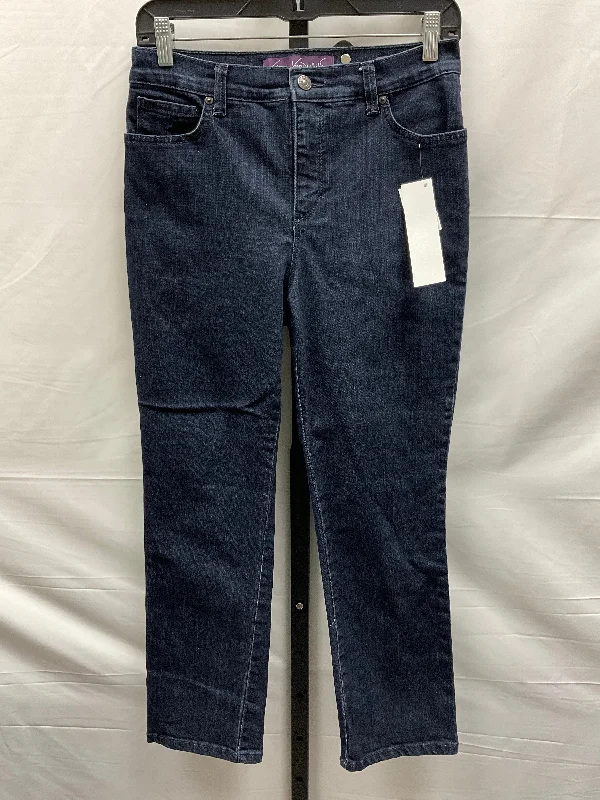 women's high-waisted denim jeansBlue Denim Jeans Straight Gloria Vanderbilt, Size 6petite