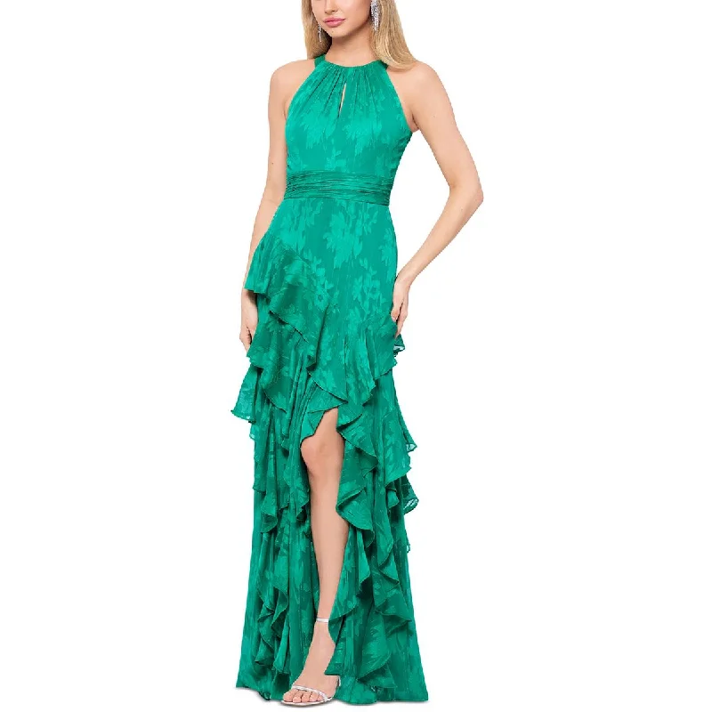 women's glam dressesXscape Womens Chiffon Ruffled Evening Dress