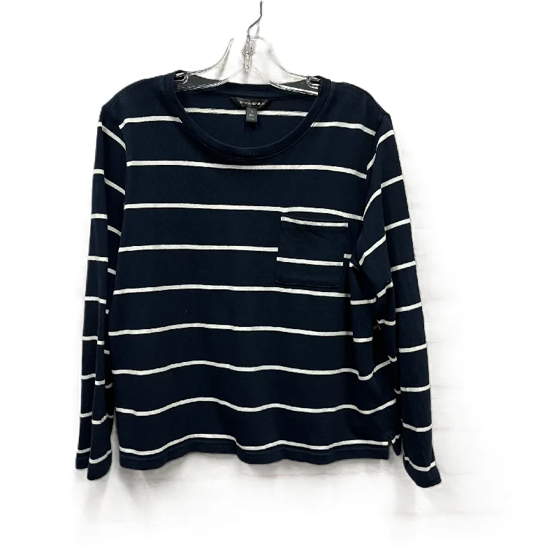 affordable women's topsTop Long Sleeve By Banana Republic In Navy, Size: L