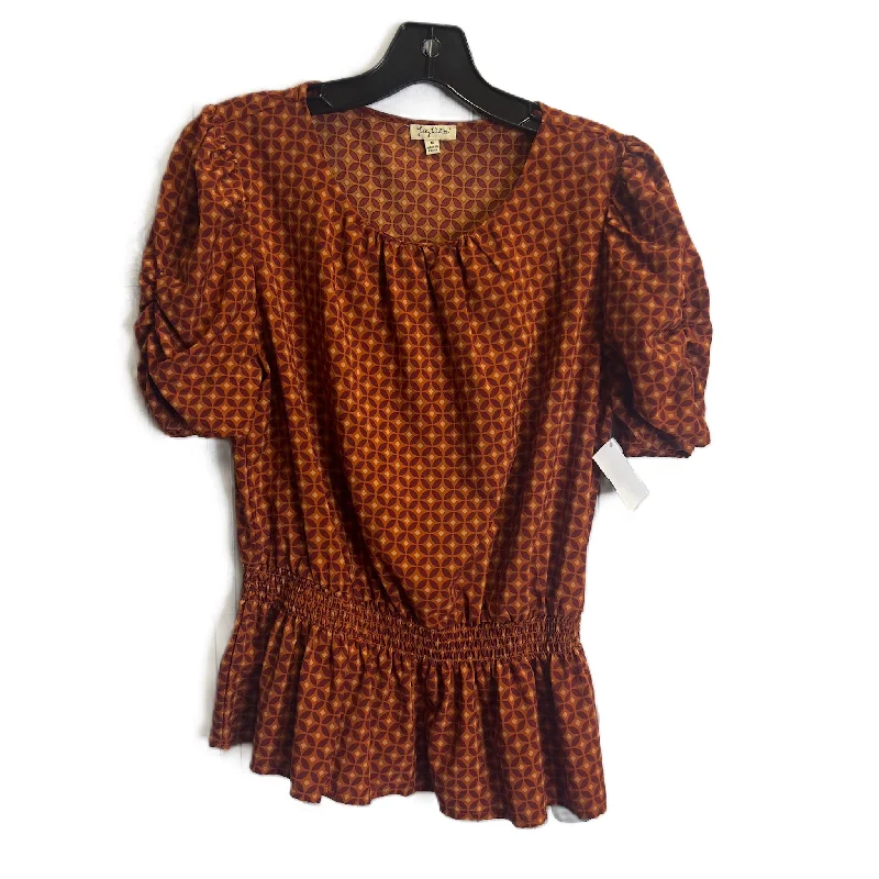 women's tops for black-tie affairsTop Short Sleeve By Lily White In Orange, Size: M