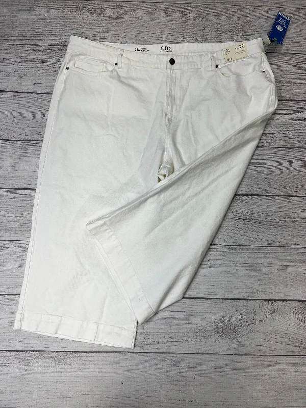 women's capri denim jeansWhite Jeans Wide Leg Ana, Size 28