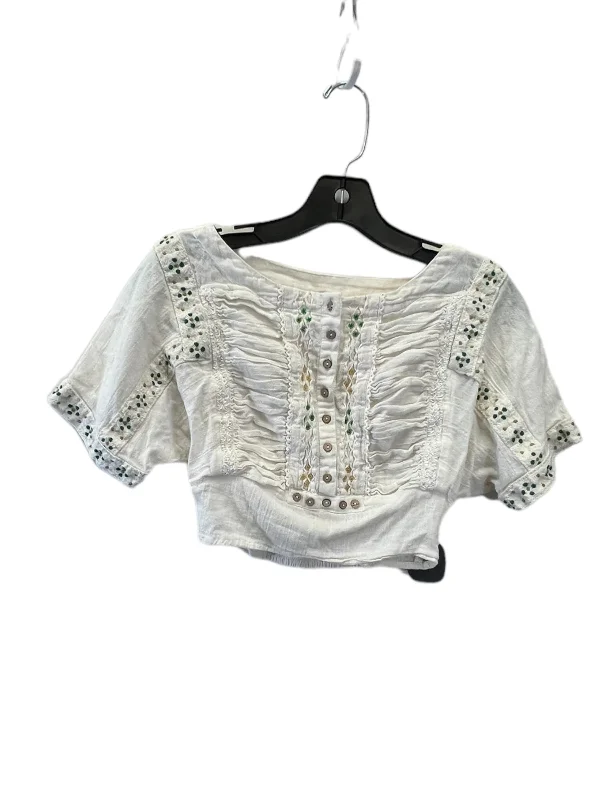 camisoles for womenTop Short Sleeve By Free People In Cream & Green, Size: Xs