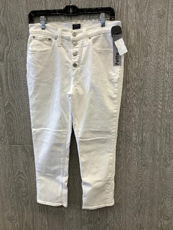 women's denim jeans with zippersWhite Denim Jeans Straight J. Crew, Size 8petite