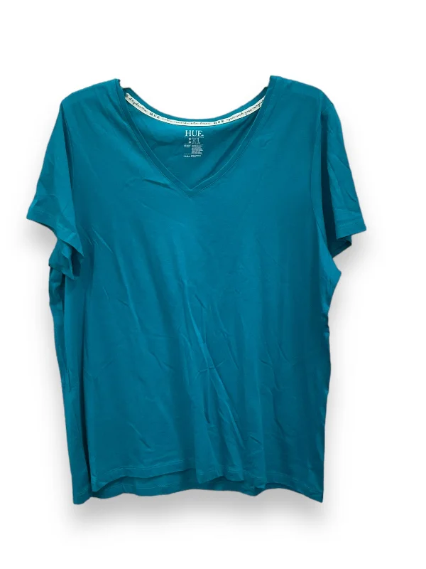 women's tops for minimalist aestheticsTop Short Sleeve Basic By Hue In Blue, Size: Xl