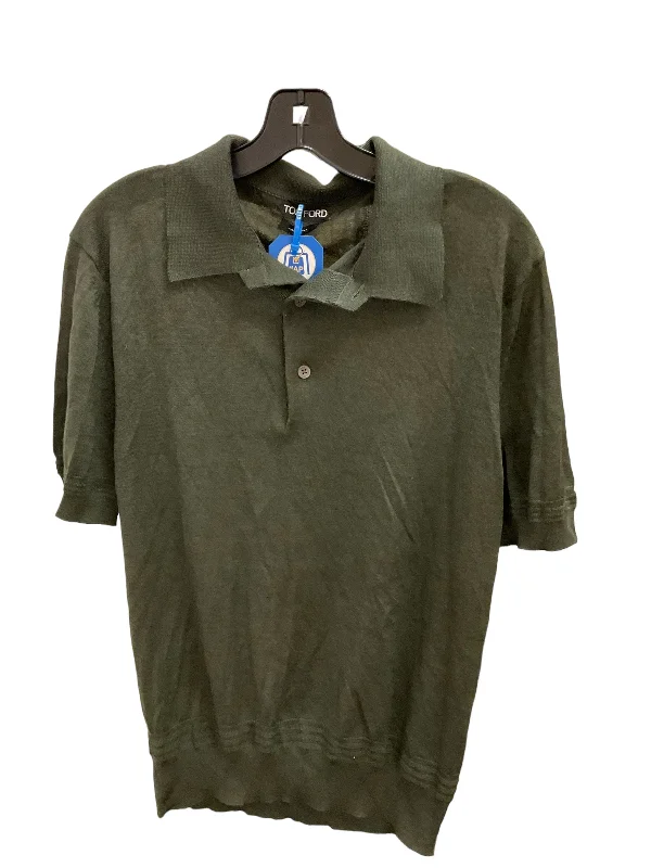 women's tops for picnics in the parkTop Short Sleeve Luxury Designer By Tom Ford In Olive, Size: M