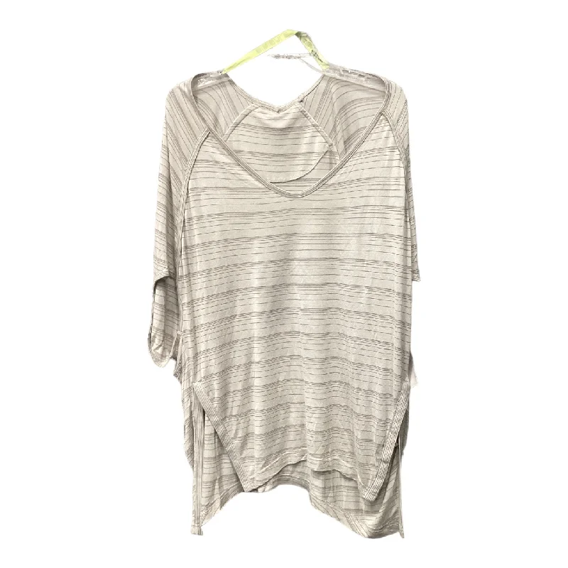 women's tops with ruffled hemsTunic Short Sleeve By Free People In Striped Pattern, Size: Os