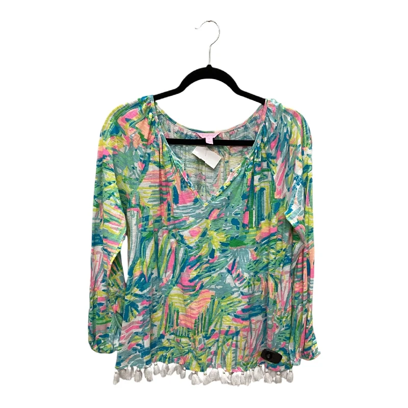 women's tops for cozy nights inTop Long Sleeve By Lilly Pulitzer In Multi-colored, Size: S