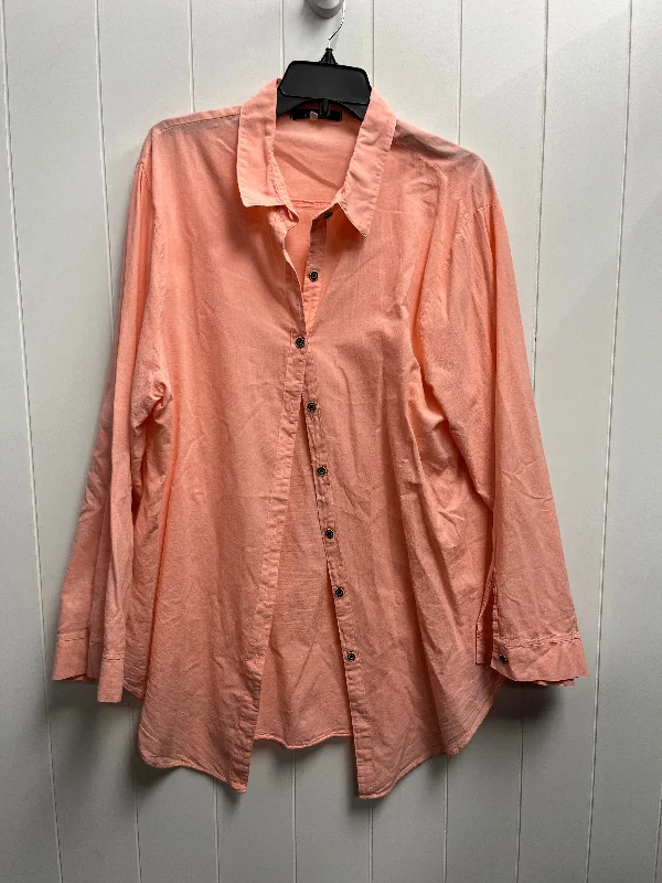 women's tops for those who want to show off their figure in a flattering wayTunic Long Sleeve By Clothes Mentor In Peach, Size: Xl