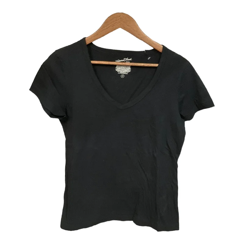 women's tops for glamorous eveningsTop Short Sleeve Basic By Universal Thread In Black, Size: M