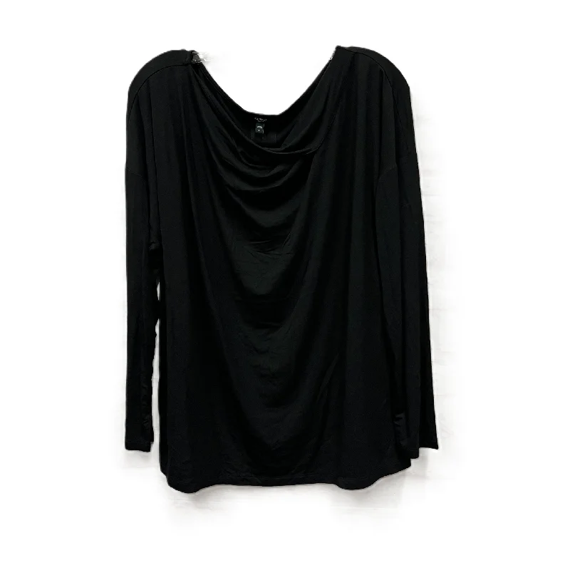 women's tops with spaghetti straps and deep V-necksTop Long Sleeve By Express In Black, Size: L