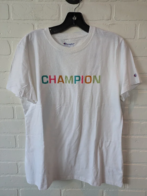 cozy women's tops for fall and winterTop Short Sleeve Basic By Champion In White, Size: M