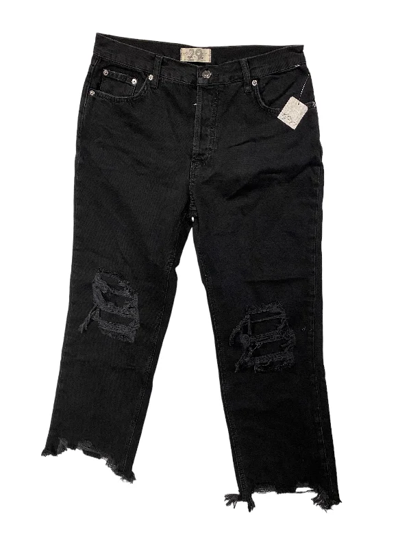 women's denim jeans for a bohemian lookBlack Jeans Cropped We The Free, Size 8