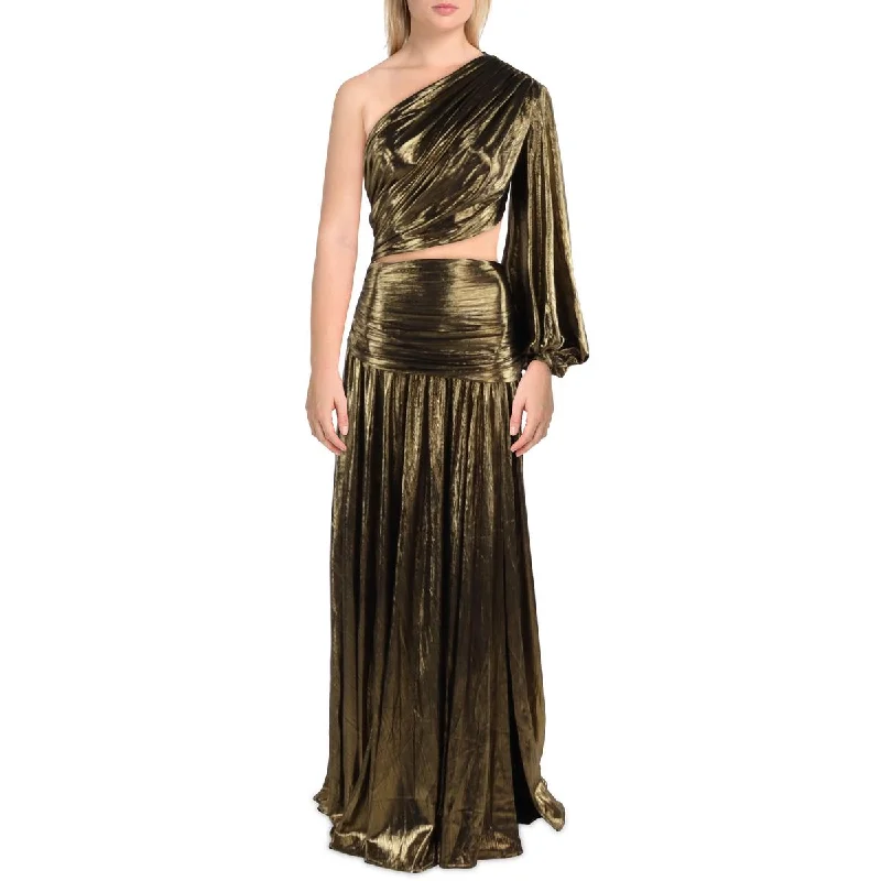 Designer DressBronx And Banco Womens Full Length Metallic Evening Dress