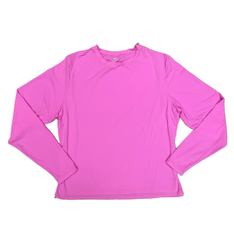 women's tops in solid colorsTop Long Sleeve By Skims In Pink, Size: 3x