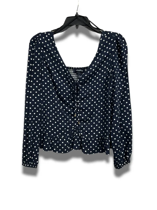 women's tops for those who want to stay warm and stylish during colder weatherTop Long Sleeve By Tommy Hilfiger In Polkadot Pattern, Size: S