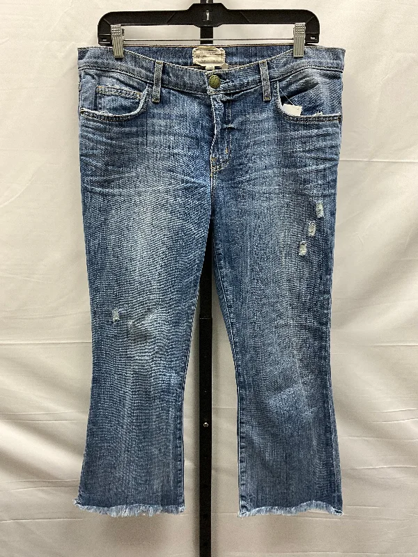 women's mid-rise denim jeansBlue Denim Jeans Cropped Current/elliott, Size 8