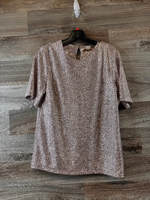 women's tops for those who want to stay on top of the latest fashion trends and wear pieces that are both stylish and on-trendTop Short Sleeve By Monteau In Rose Gold, Size: M