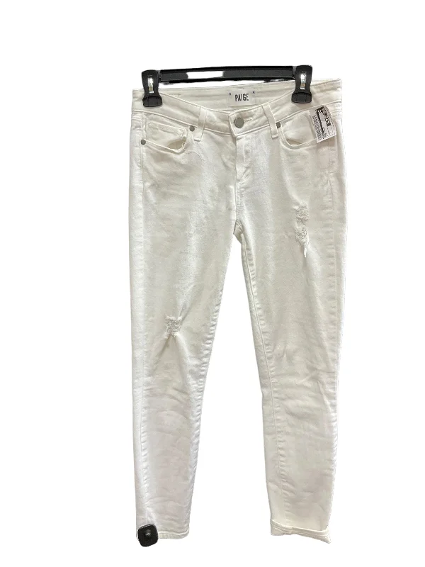 women's denim jeans for tall womenWhite Jeans Skinny Paige, Size 4