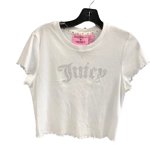 women's tops for those who want to make a bold fashion statement with their choice of topsTop Short Sleeve By Juicy Couture In White, Size: L