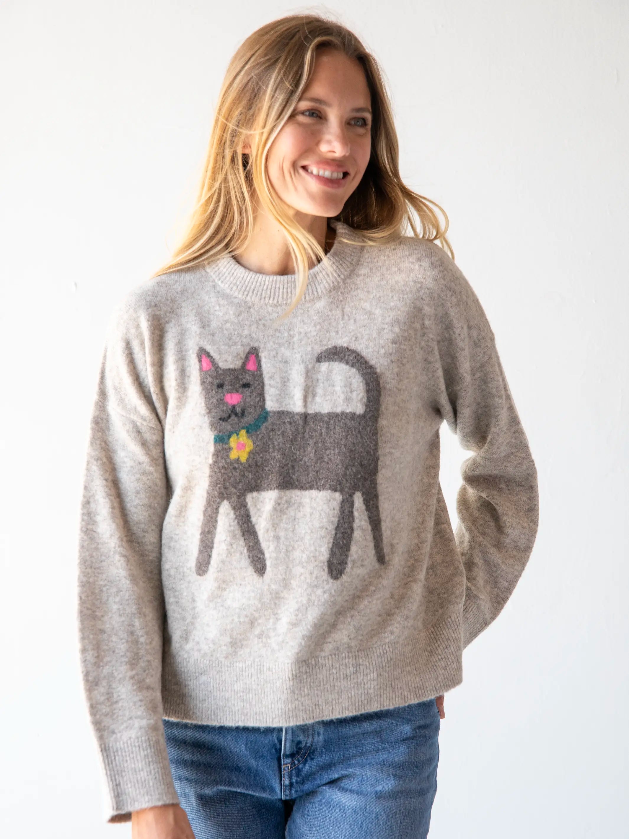 women's tops for everyday eleganceEveryone's Favorite Sweater - Dove Grey Cat