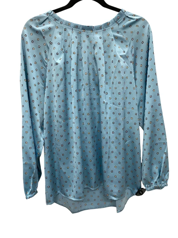 women's tops with cinched waistsTop Long Sleeve By Ann Taylor In Blue, Size: L