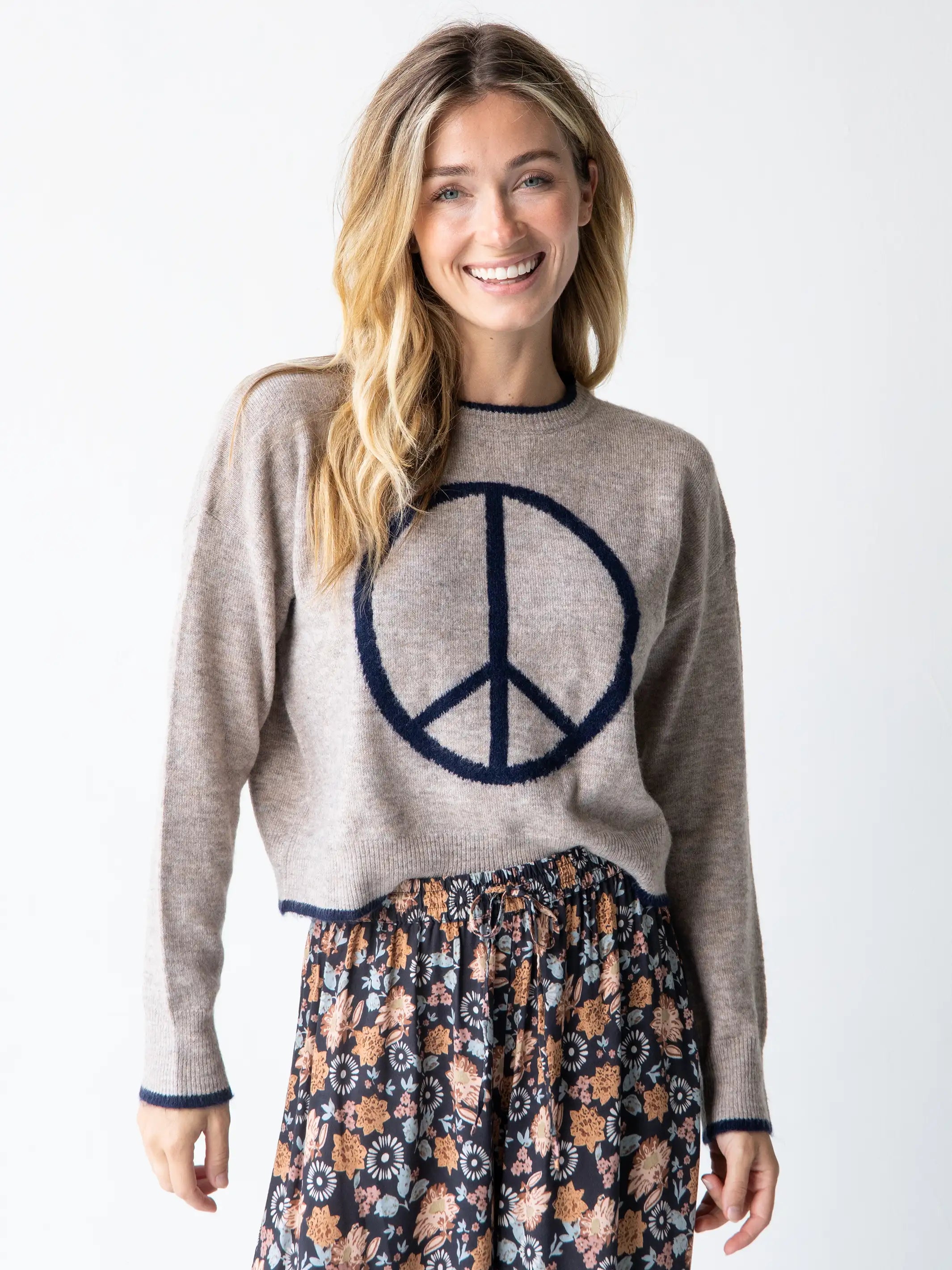 women's tops for those who want to invest in timeless piecesIntarsia Icon Sweater - Cocoa Peace