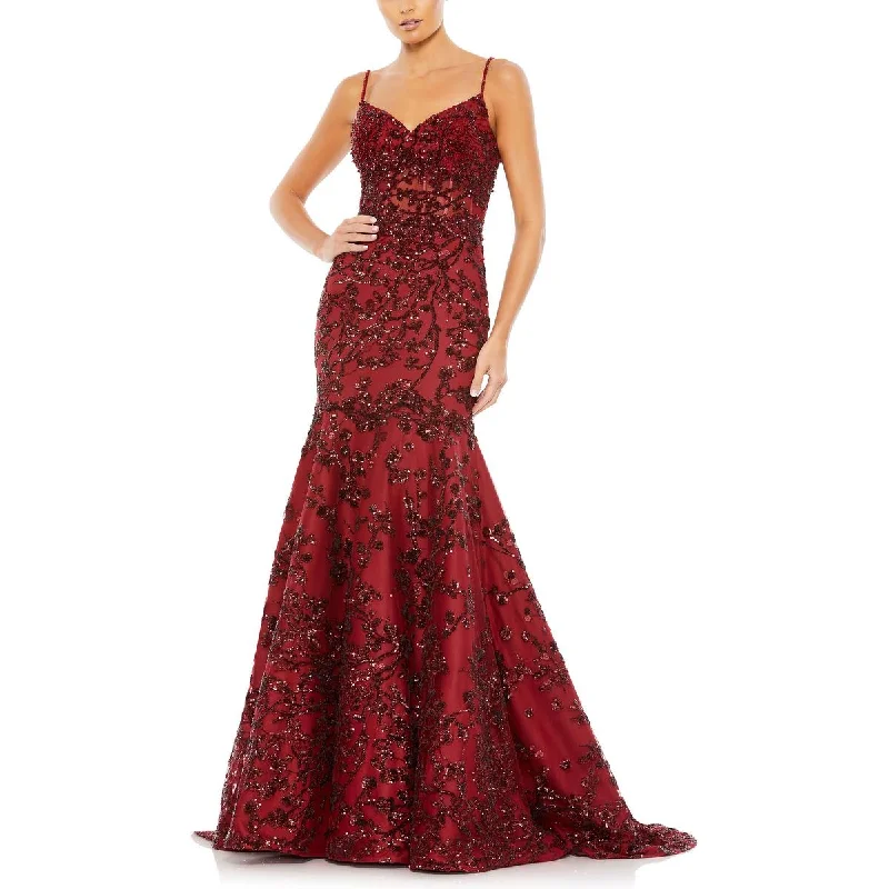 Chic DressMac Duggal Womens Sequined Long Evening Dress