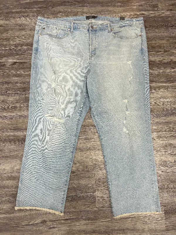 women's denim jeans with frayed edgesBlue Denim Jeans Straight Torrid, Size 24