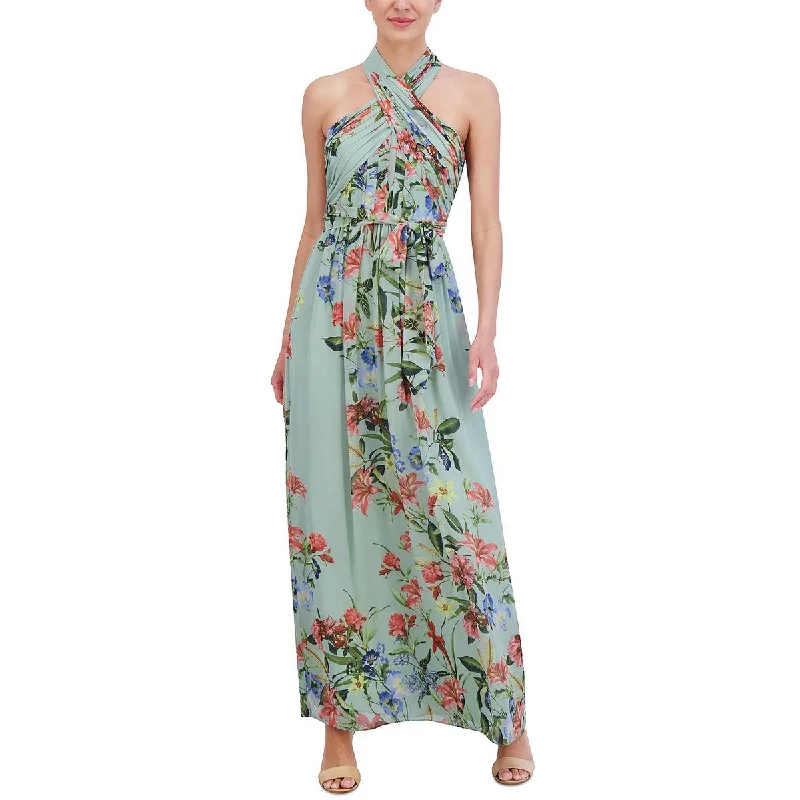 women's breathable dressesEliza J Womens Chiffon Floral Print Evening Dress