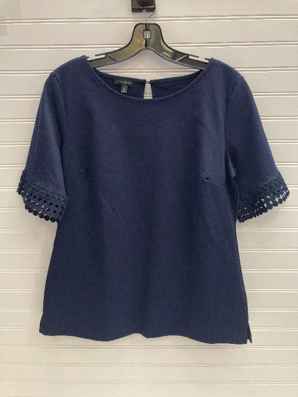 women's tops made from cottonTop Short Sleeve By Talbots In Navy, Size: M