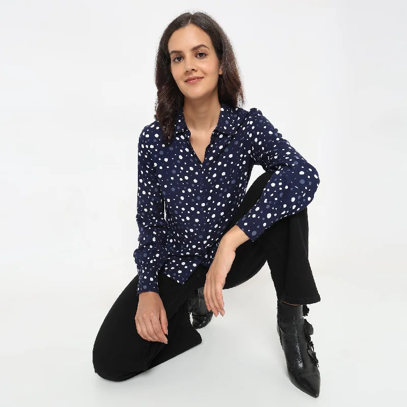 women's tops for those who value both quality and affordabilityRegular Fit Polka Dot Top