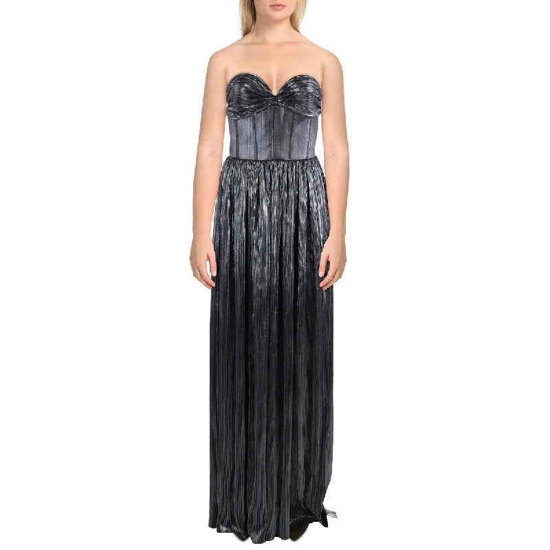 Bohemian DressBronx And Banco Womens Florence Metallic Strapless Evening Dress