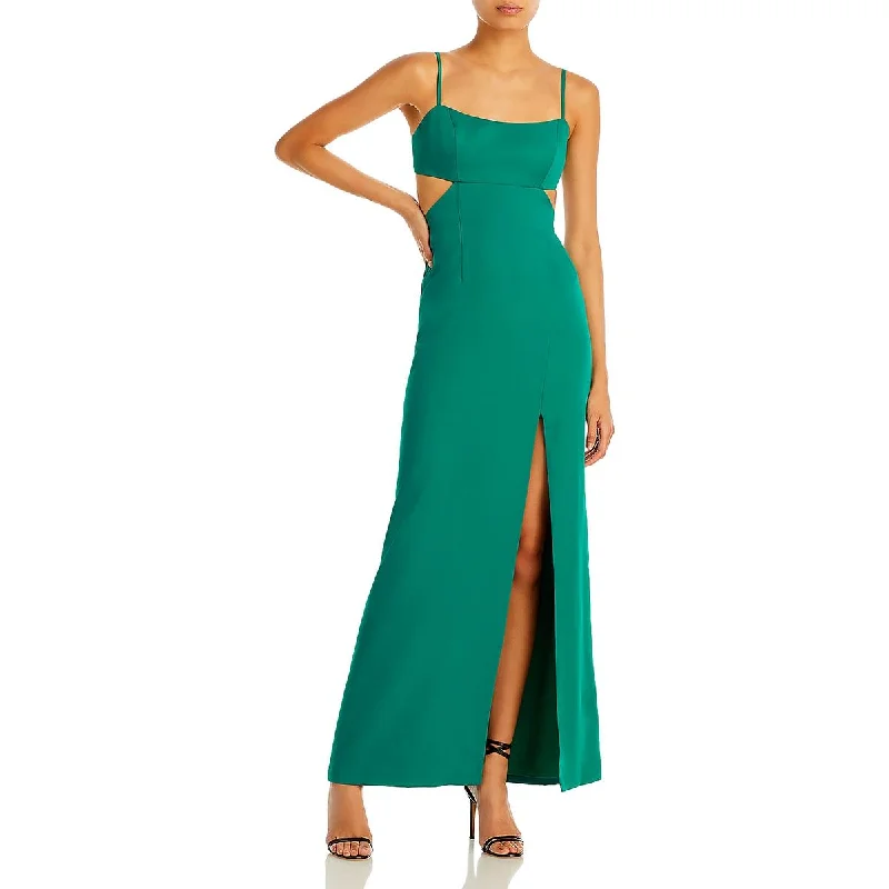 women's beach dressesAqua Womens   Cut-out Long Evening Dress