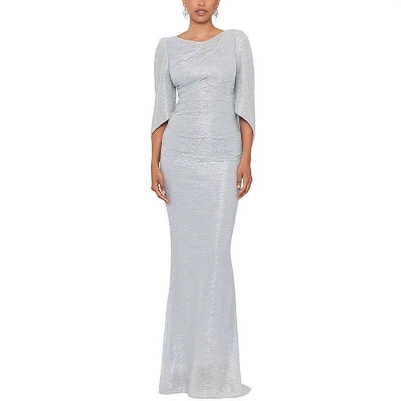 Elegant DressBetsy & Adam Womens Metallic Long Evening Dress