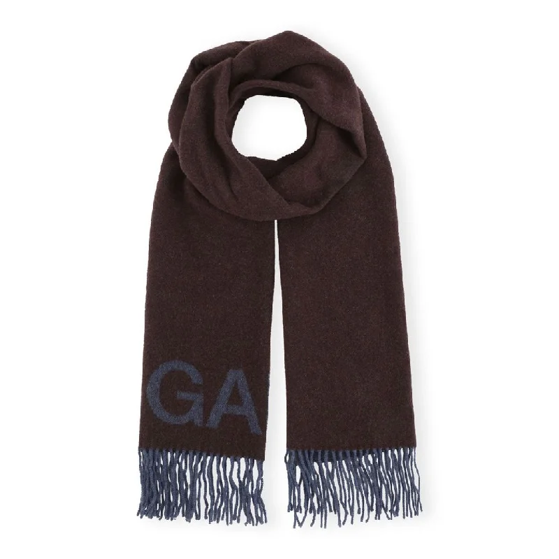 women's coats with zippersRecycled Wool Fringed Scarf (Shaved Chocolate)