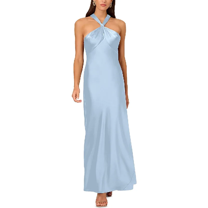 women's bespoke dressesLiv Foster Womens Satin Halter Evening Dress