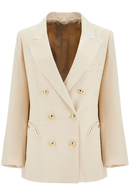 women's shearling coatsBlaze Milano Women's ivory Double-Breasted Viscose Blazer