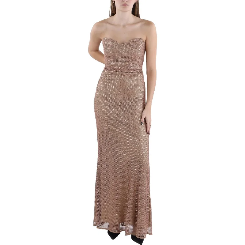 Nursing DressDonna Karan Womens Fishnet Embellished Evening Dress