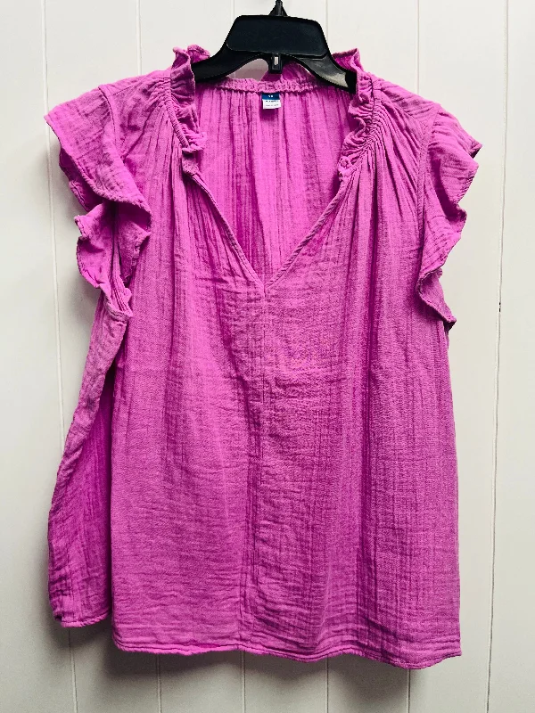 women's tops for mixing and matching with different bottomsTop Short Sleeve By Old Navy In Pink, Size: 2x