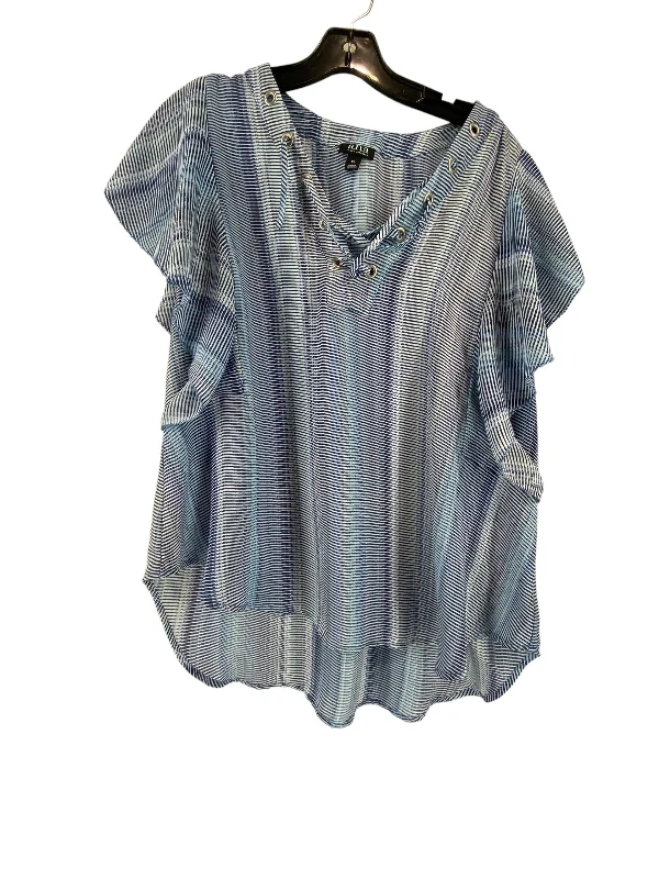 women's tops for picnics in the parkTop Short Sleeve By Ana In Blue, Size: Xl