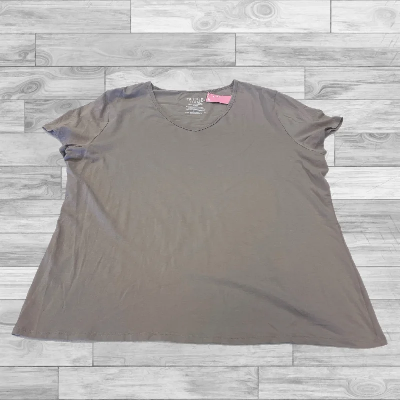 camisoles for womenTop Short Sleeve Basic By Time And Tru In Brown, Size: Xxl